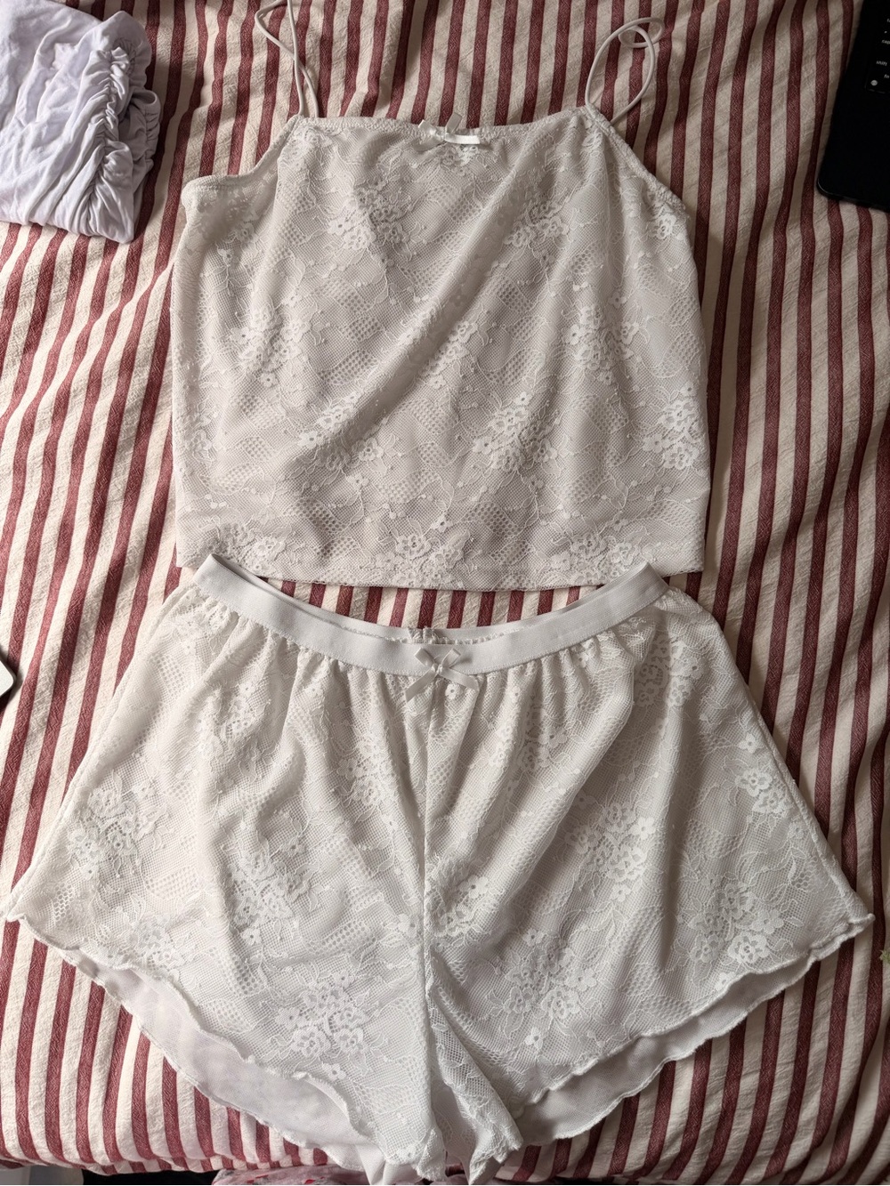 Women’s Lace Cami & Short Sleep Set White